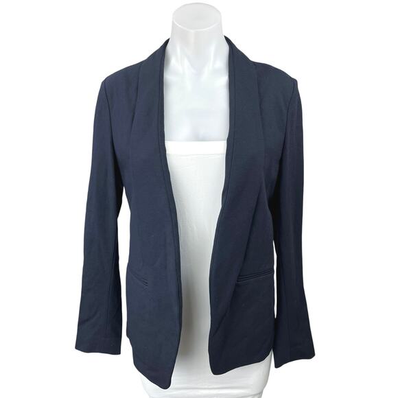 Theory Women's Navy Blue Shawl Collar Open Pocket Blazer Coat Jacket Size M - Picture 1 of 4